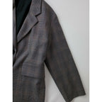 MARGARET HOWELL マーガレットハウエル OVERCHECK WOOL テーラード ジャケット ウール 毛 100％ 1 グレー【中古】