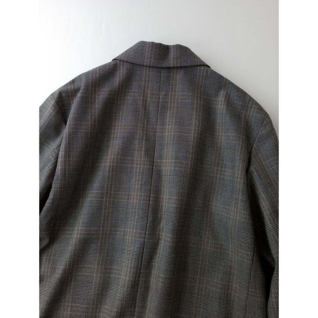 MARGARET HOWELL マーガレットハウエル OVERCHECK WOOL テーラード ジャケット ウール 毛 100％ 1 グレー【中古】