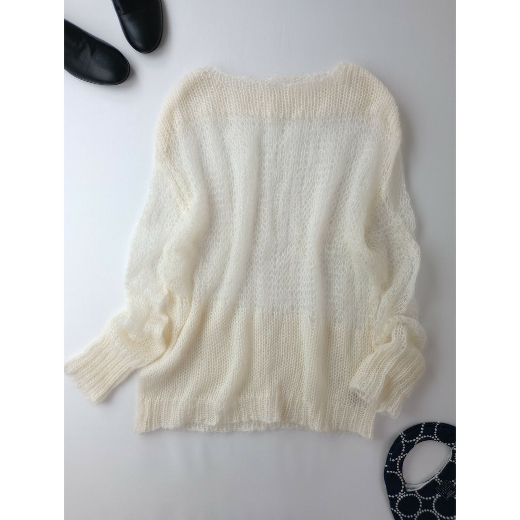 TODAYFUL トゥデイフル Lowgauge Mohair Knit ローゲージ モヘア 長袖 ニット トップス 白 F【中古】