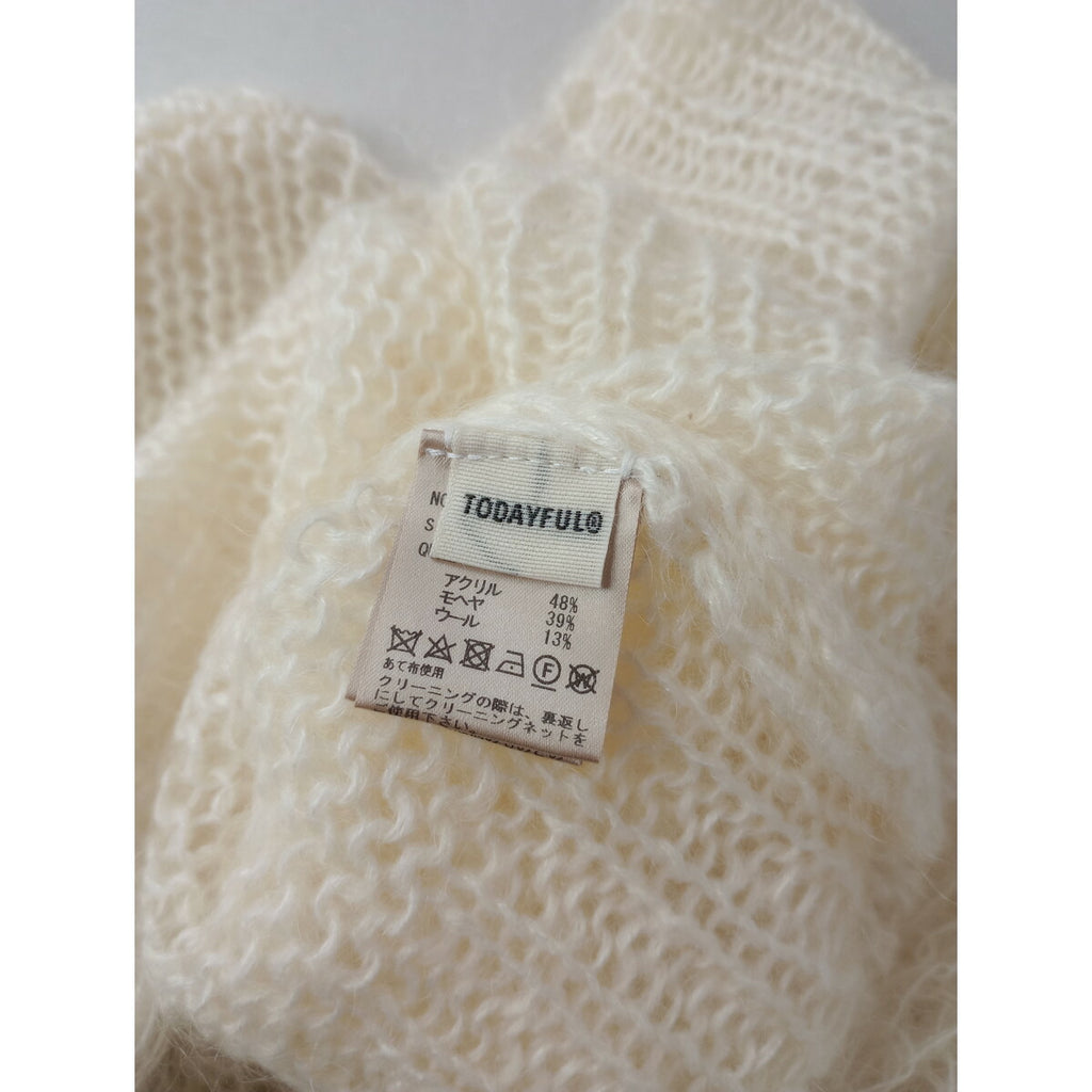 TODAYFUL トゥデイフル Lowgauge Mohair Knit ローゲージ モヘア 長袖 ニット トップス 白 F【中古】