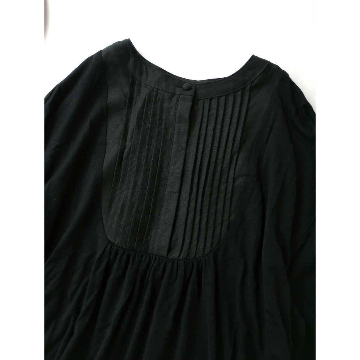 ateliernaruse アトリエナルセ wool&linen bosom shirt c&s ウール＆リネン ブザム 長袖 シャツ カットソー 黒 ブラック中古】