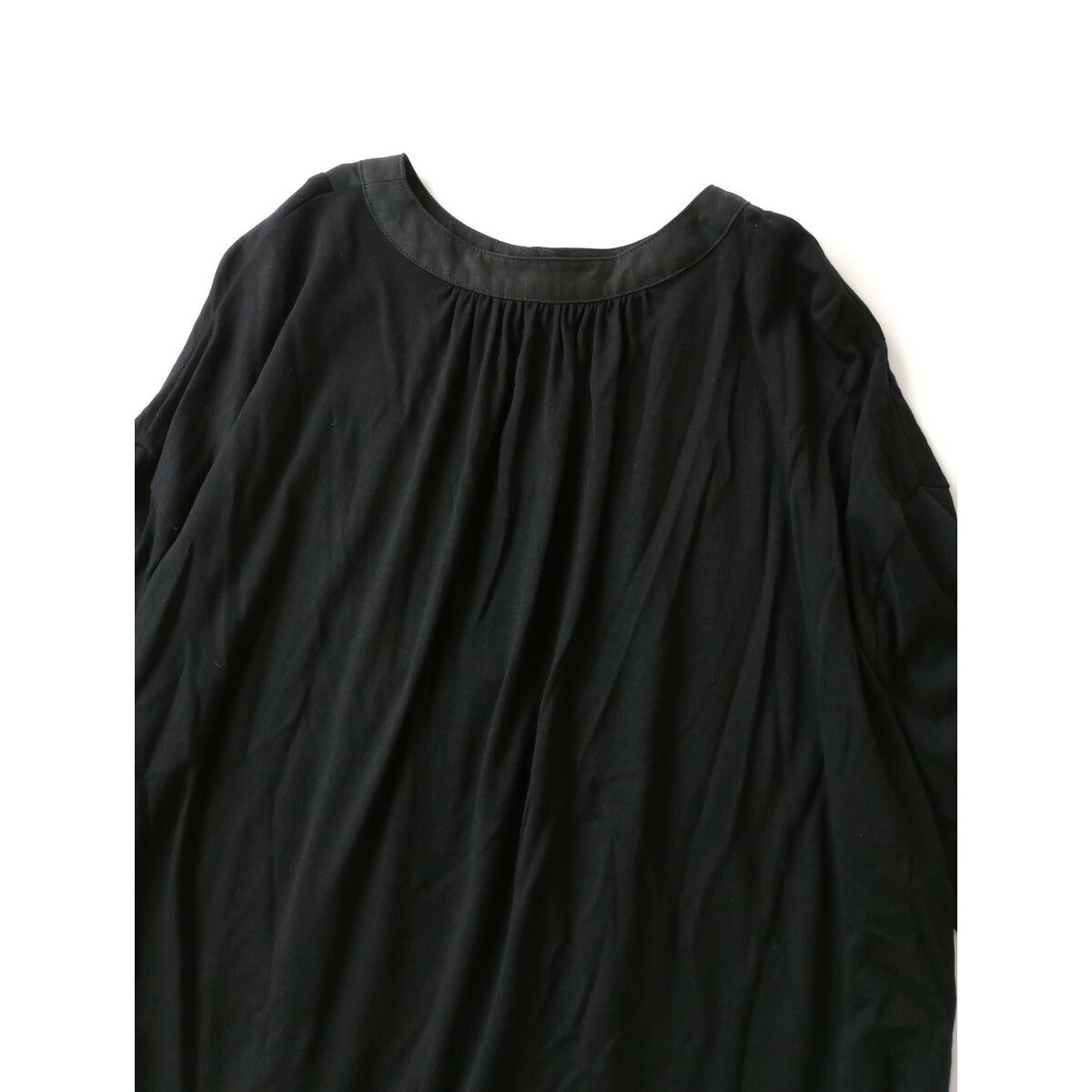 ateliernaruse アトリエナルセ wool&linen bosom shirt c&s ウール＆リネン ブザム 長袖 シャツ カットソー 黒 ブラック中古】
