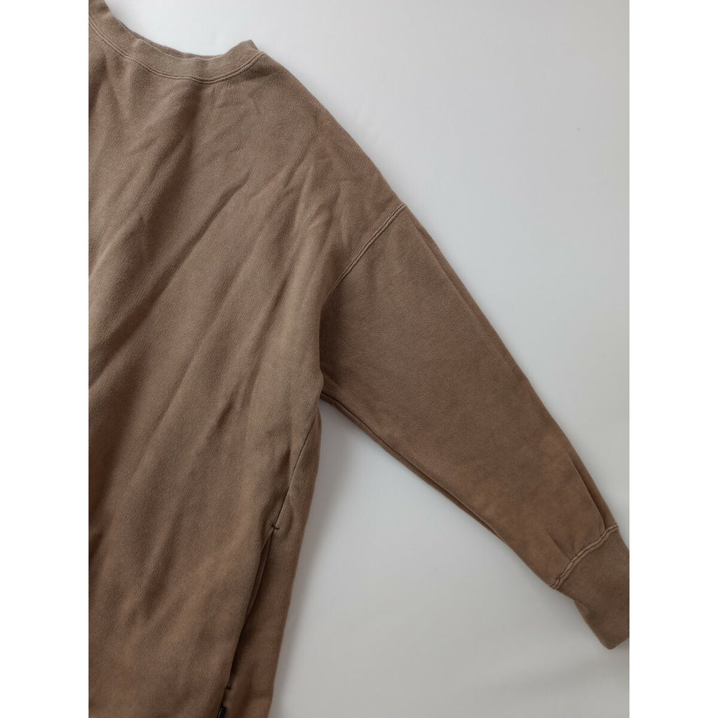 nest Robe ネストローブ UpcycleLino 裏毛 バック リボン チュニック スウェット 長袖 プルオーバー トップス ライトブラウン【中古】