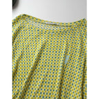 23SS mina perhonen ミナペルホネン cross flower クロスフラワー カットソー Tシャツ トップス イエロー 黄色 38【中古】