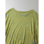23SS mina perhonen ミナペルホネン cross flower クロスフラワー カットソー Tシャツ トップス イエロー 黄色 38【中古】