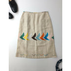 mina perhonen ミナペルホネン bird リネン スカート バード ライトベージュ【中古】