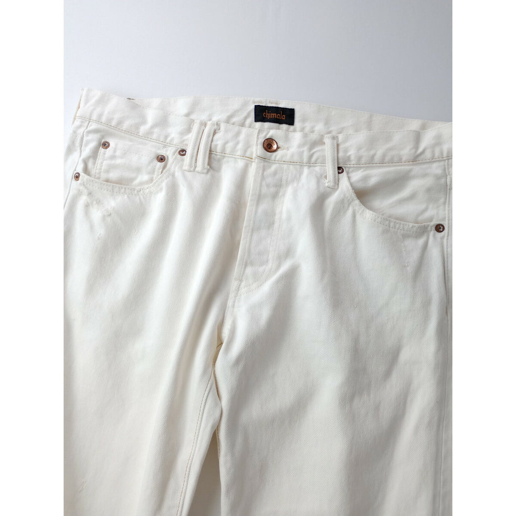 chimala チマラ ヴィンテージ加工 ホワイト デニム パンツ ダメージ加工 白 31【中古】