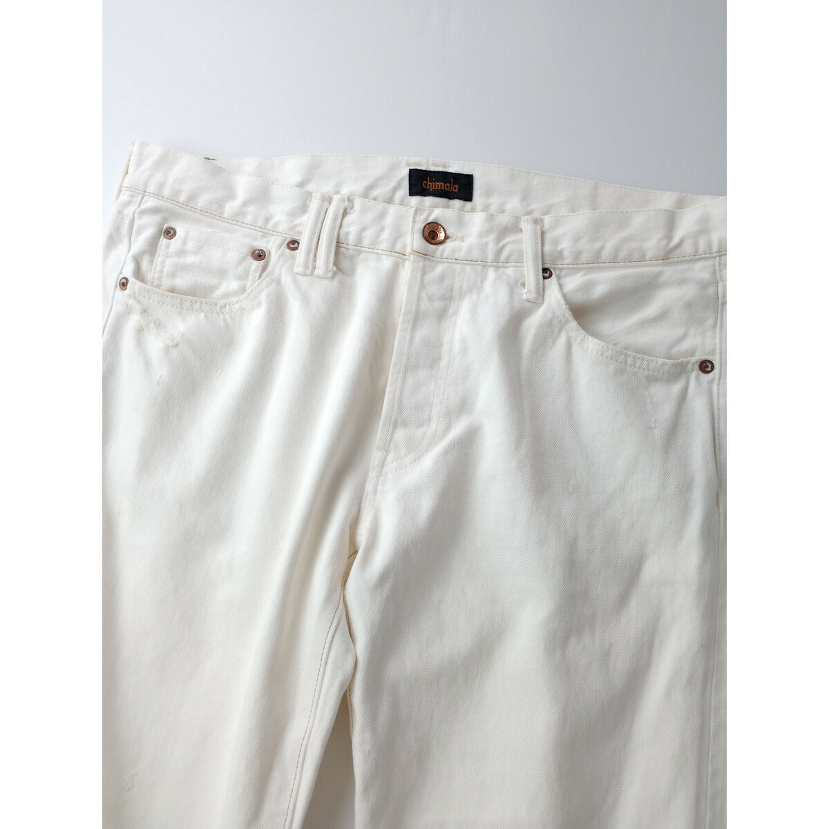 chimala チマラ ヴィンテージ加工 ホワイト デニム パンツ ダメージ加工 白 31【中古】
