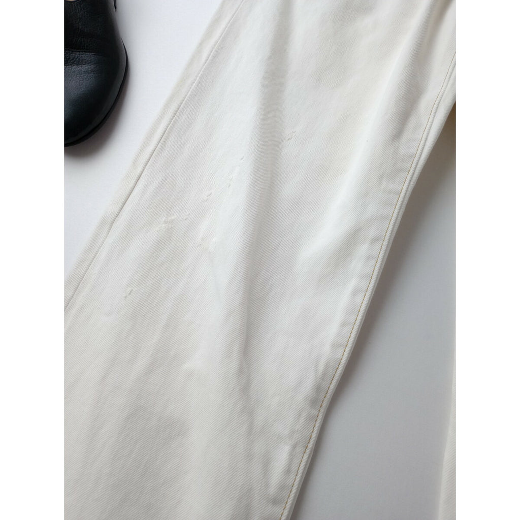 chimala チマラ ヴィンテージ加工 ホワイト デニム パンツ ダメージ加工 白 31【中古】