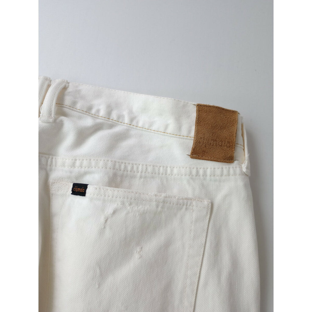 chimala チマラ ヴィンテージ加工 ホワイト デニム パンツ ダメージ加工 白 31【中古】