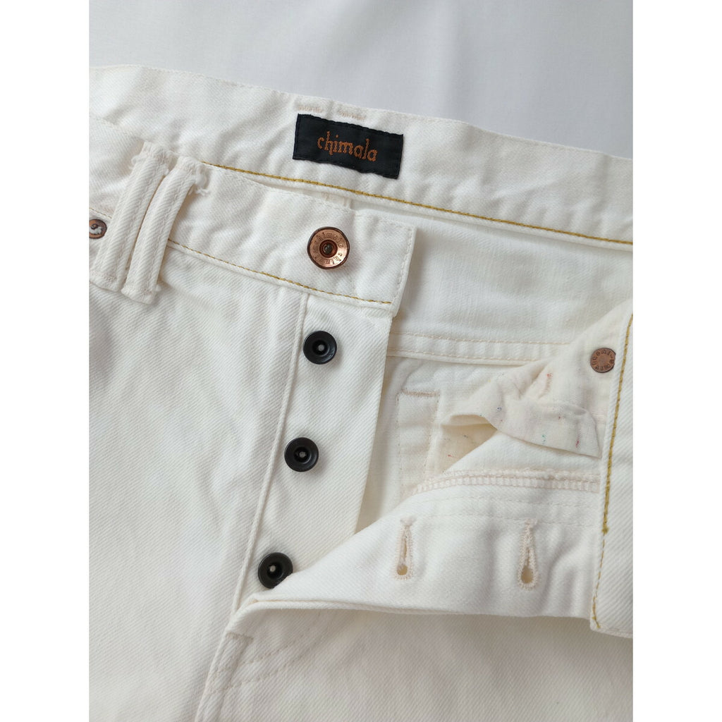 chimala チマラ ヴィンテージ加工 ホワイト デニム パンツ ダメージ加工 白 31【中古】