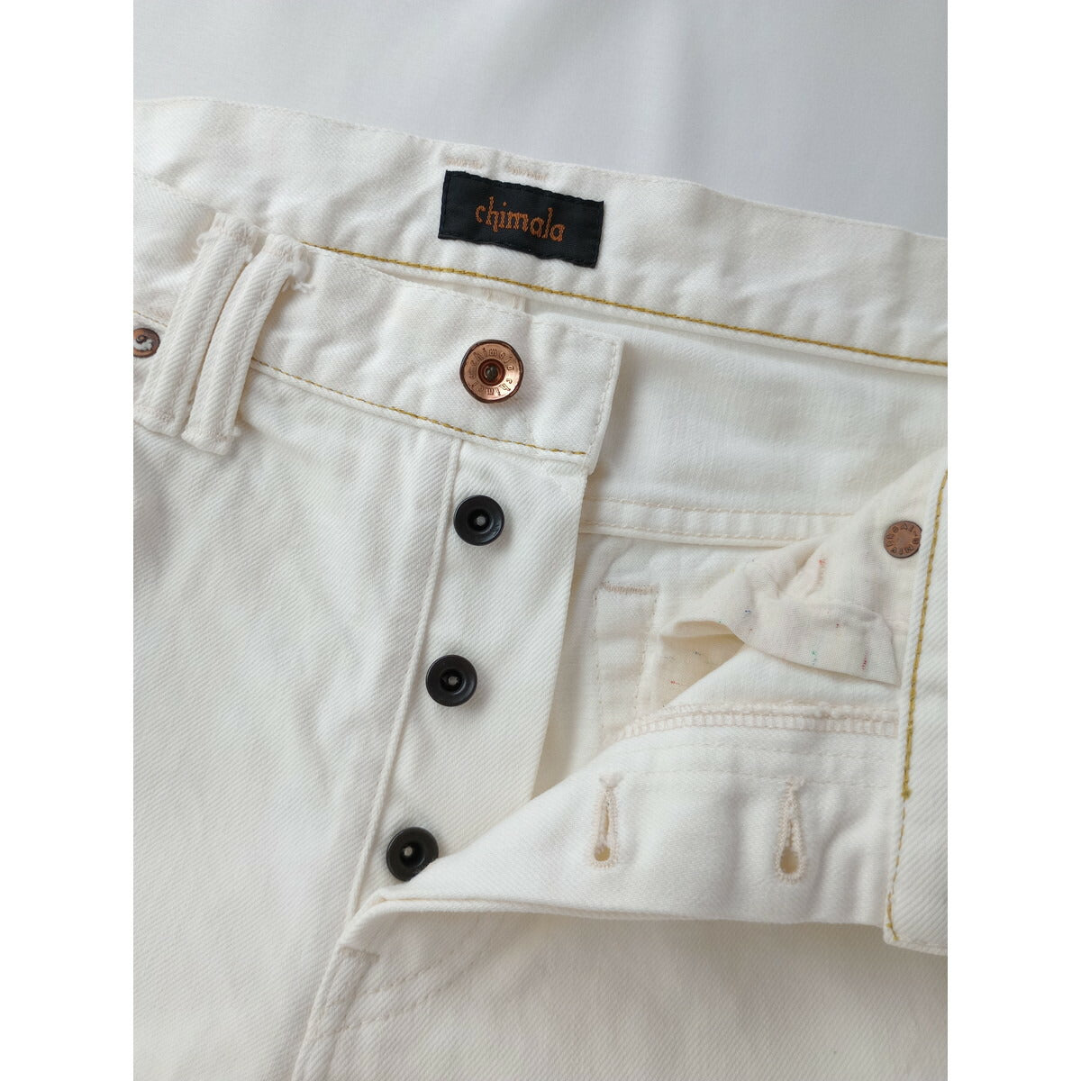 chimala チマラ ヴィンテージ加工 ホワイト デニム パンツ ダメージ加工 白 31【中古】