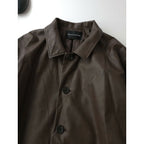 mizuiro ind ミズイロインド synthetic leather JK シンセティックレザー ジャケット ロング コート ダーク ブラウン【中古】