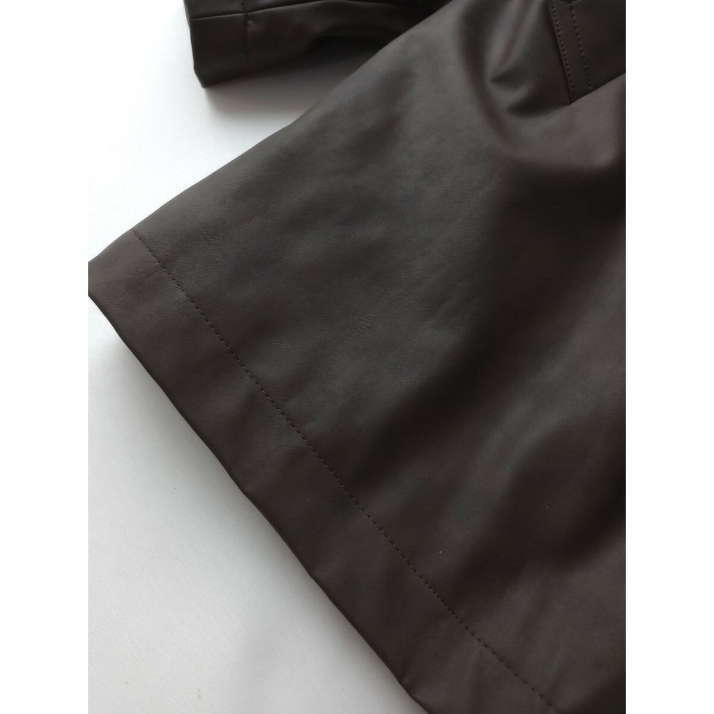 mizuiro ind ミズイロインド synthetic leather JK シンセティックレザー ジャケット ロング コート ダーク ブラウン【中古】