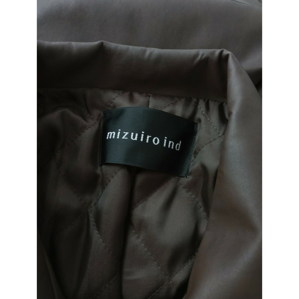 mizuiro ind ミズイロインド synthetic leather JK シンセティックレザー ジャケット ロング コート ダーク ブラウン【中古】