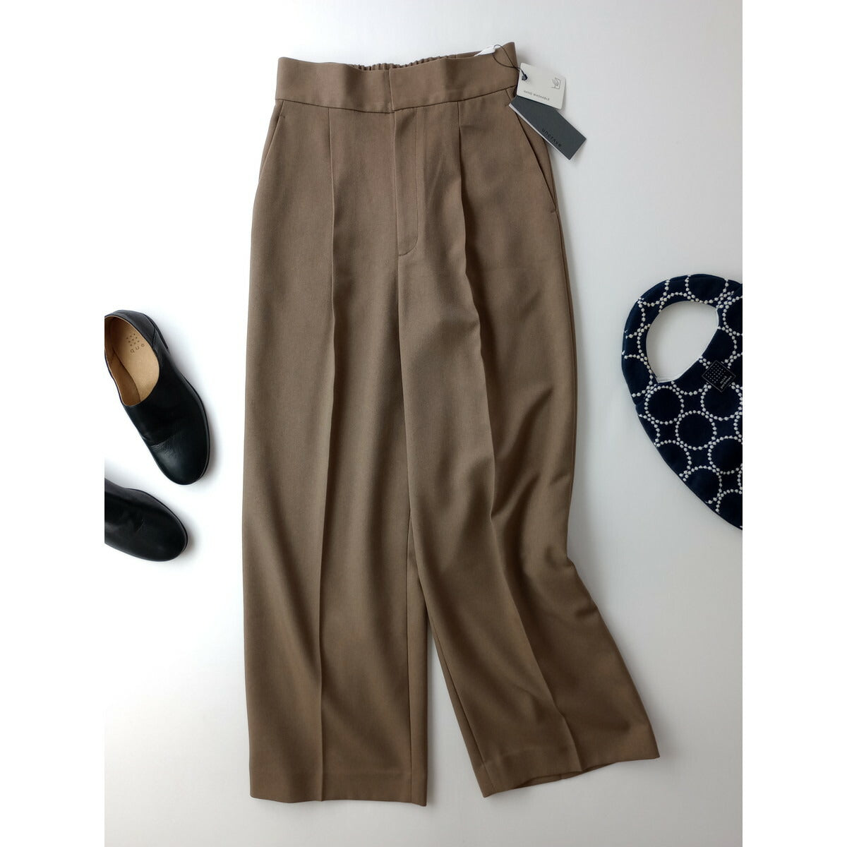 新品 24AW uncrave STANDARD アンクレイヴ 【手洗い可】グラシエウォーム ストレート パンツ ブラウン ベージュ 0