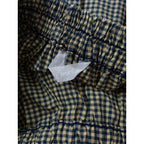24SS homspun ホームスパン ハイカウント ギンガム チェック 柄 ロング スカート コットン 綿 100％ ネイビー 【中古】