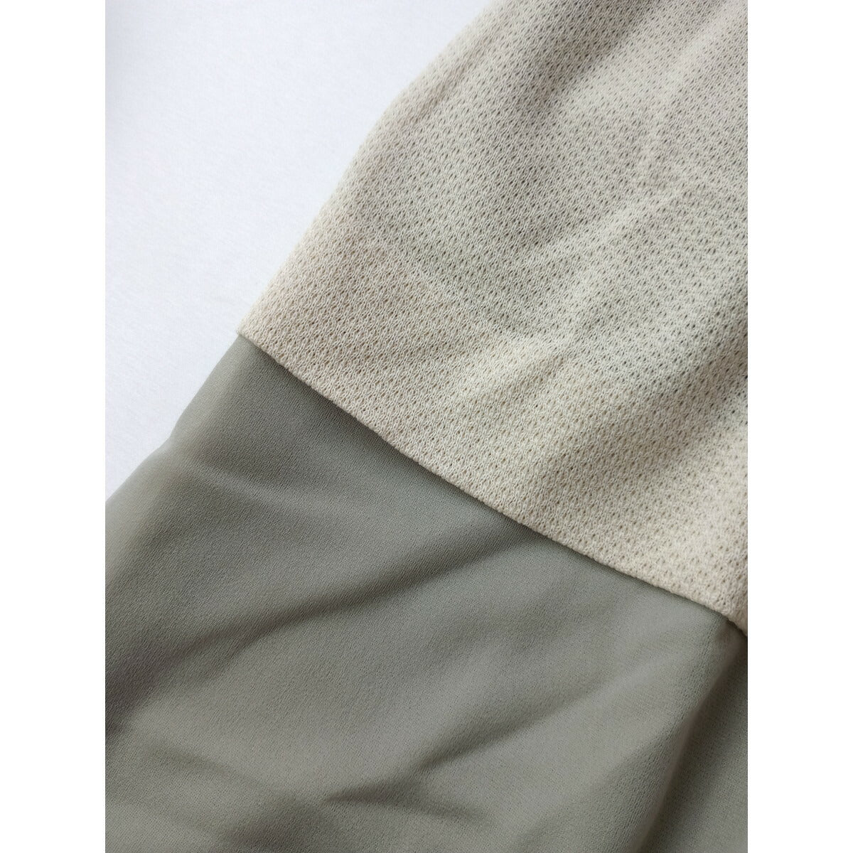 新品 Jens イェンス SHEER シアーロング ワンピース カーキ アイボリー