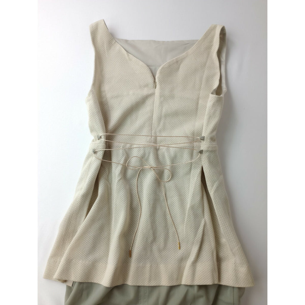 新品 Jens イェンス SHEER シアーロング ワンピース カーキ アイボリー