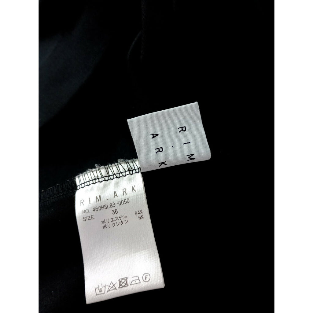 RIM.ARK リムアーク Open collar I line OP オープンカラー Iライン ロング 長袖 ワンピース 黒 ブラック 36【中古】