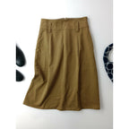 24SS MARGARET HOWELL マーガレットハウエル COTTON TWILL コットン ツイル スカート 綿 100％ 0 カーキ【中古】