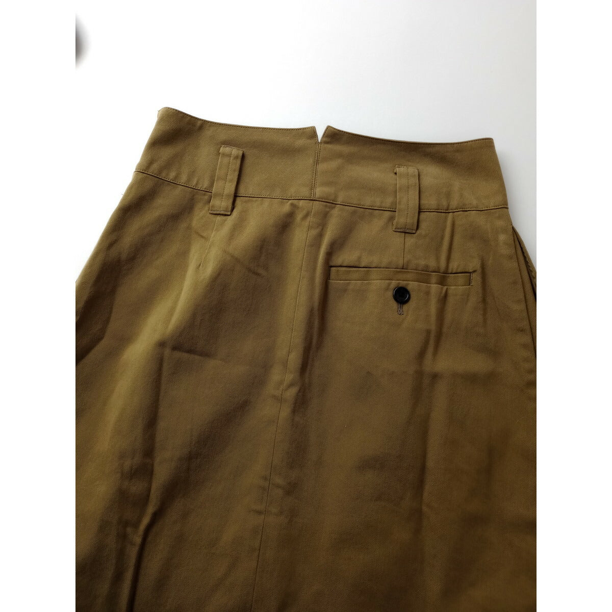 24SS MARGARET HOWELL マーガレットハウエル COTTON TWILL コットン ツイル スカート 綿 100％ 0 カーキ【中古】