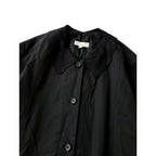 MARGARET HOWELL マーガレットハウエル WASHED COTTON SATIN コットン 綿 100％ 襟 ロング 長袖 シャツ ワンピース 黒 ブラック 2【中古】