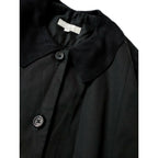 MARGARET HOWELL マーガレットハウエル WASHED COTTON SATIN コットン 綿 100％ 襟 ロング 長袖 シャツ ワンピース 黒 ブラック 2【中古】