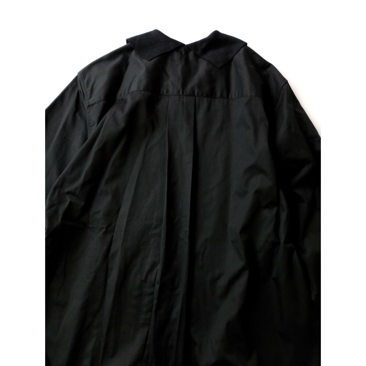 MARGARET HOWELL マーガレットハウエル WASHED COTTON SATIN コットン 綿 100％ 襟 ロング 長袖 シャツ ワンピース 黒 ブラック 2【中古】