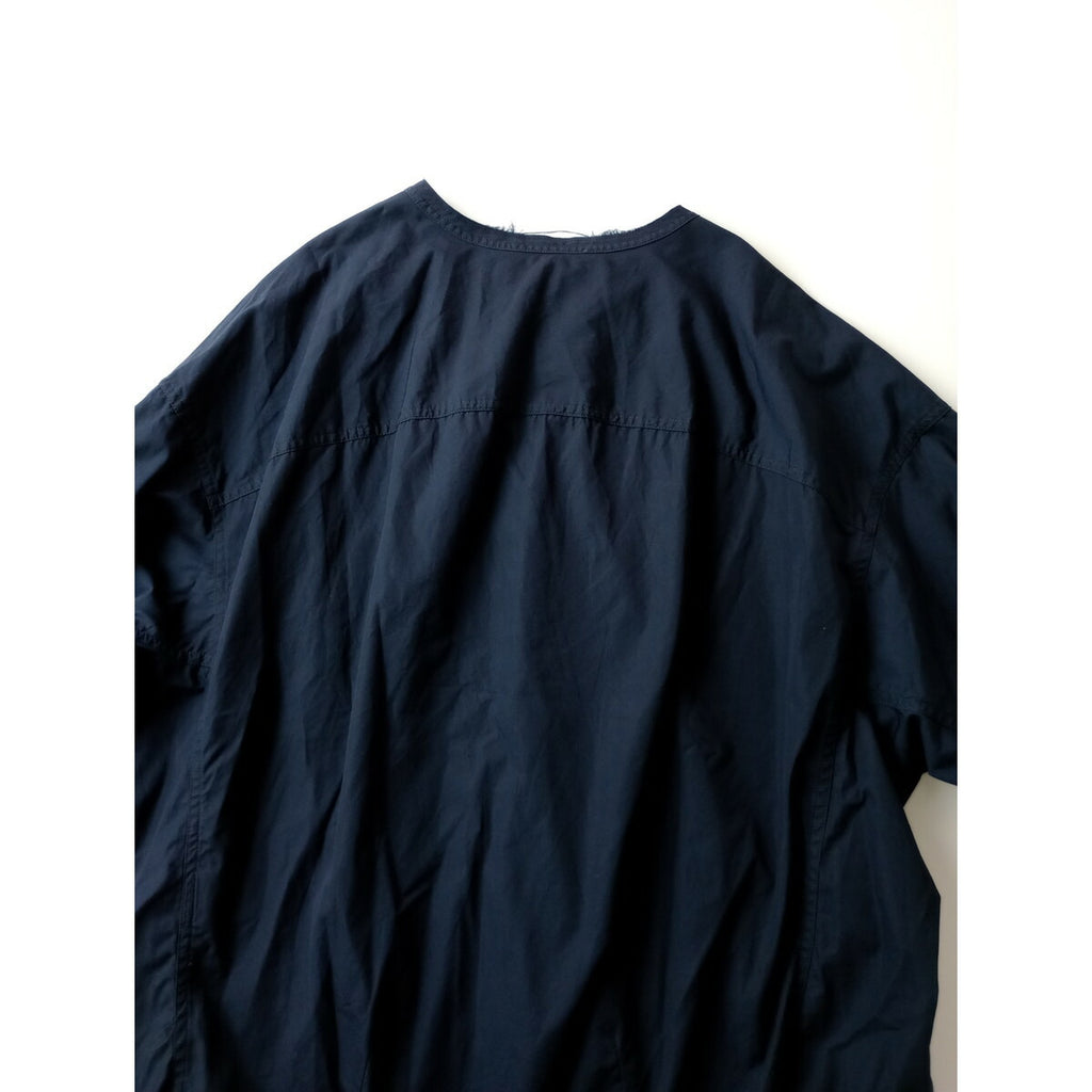 24AW HOUSE OF LOTUS ハウス オブ ロータス ピマ コットン 綿 100％ レースアップ ブラウス 長袖 トップス ネイビー M【中古】