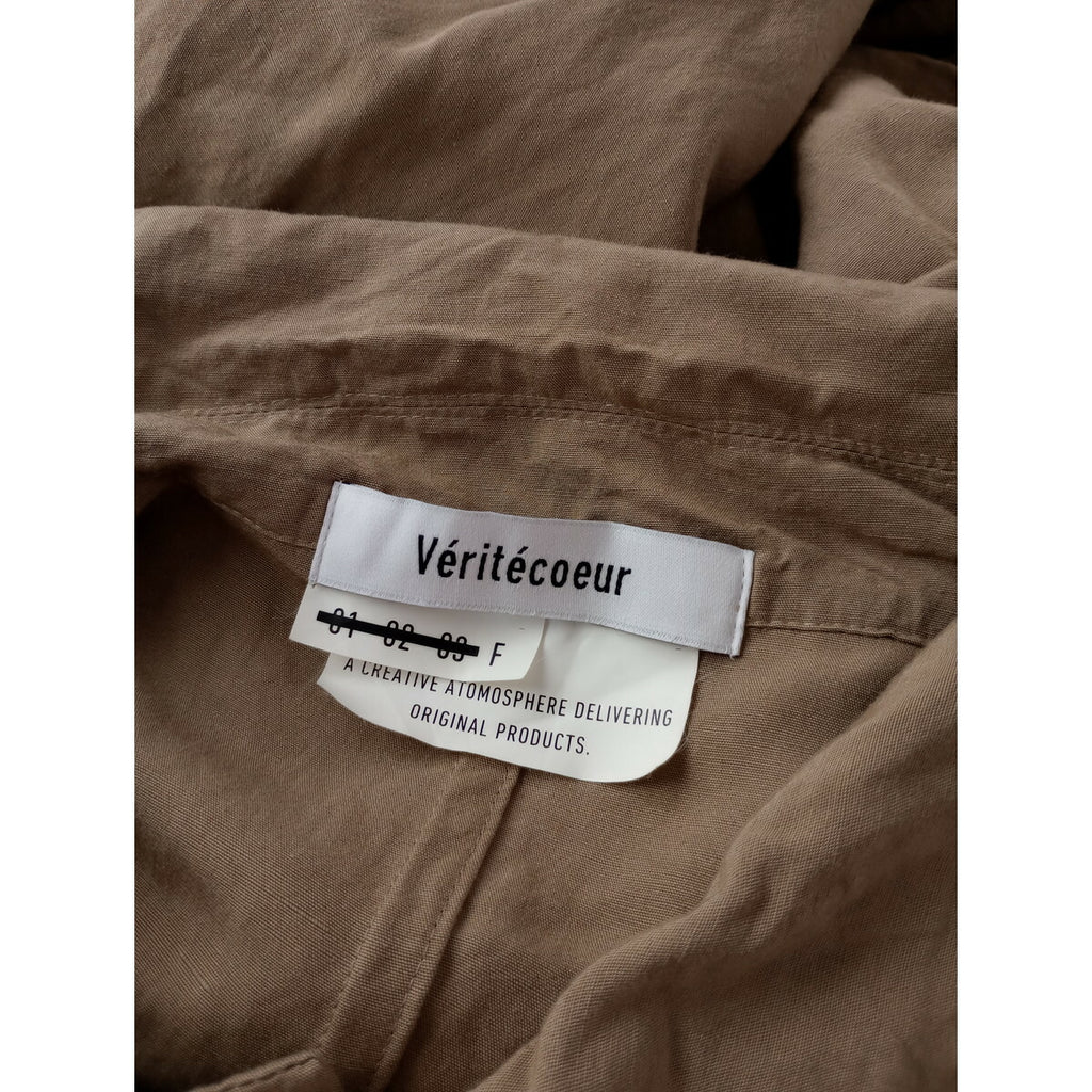 Veritecoeur ヴェリテクール ナスティアコート ロングコート リネン ステンカラー ベージュ F【中古】