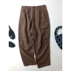 25SS susuri ススリ コットン 綿 リネン 麻 トピ パンツ ブラウン 1【中古】
