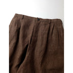 25SS susuri ススリ コットン 綿 リネン 麻 トピ パンツ ブラウン 1【中古】