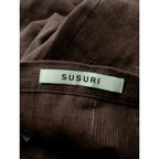 25SS susuri ススリ コットン 綿 リネン 麻 トピ パンツ ブラウン 1【中古】