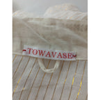 TOWAVASE トワヴァーズ　ストライプ ローブ ロング カーディガン コットン 綿 100％　羽織　アイボリー ゴールド【中古】
