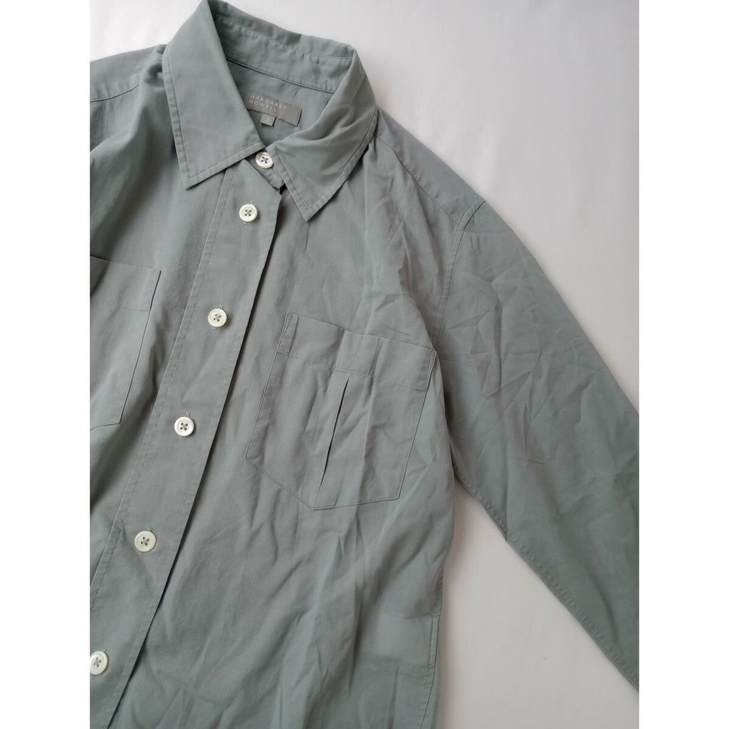 23SS MARGARET HOWELL マーガレットハウエル COTTON VOILE コットン 綿 100％ 長袖 シャツ ライトブルー 1【中古】