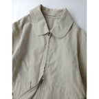 23SS MARGARET HOWELL マーガレットハウエル DENSE LINEN POPLIN 丸襟 ジップアップジャケット ブルゾン リネン 麻 100％ ライトベージュ 2【中古】