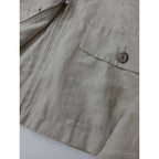 23SS MARGARET HOWELL マーガレットハウエル DENSE LINEN POPLIN 丸襟 ジップアップジャケット ブルゾン リネン 麻 100％ ライトベージュ 2【中古】