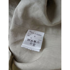 23SS MARGARET HOWELL マーガレットハウエル DENSE LINEN POPLIN 丸襟 ジップアップジャケット ブルゾン リネン 麻 100％ ライトベージュ 2【中古】