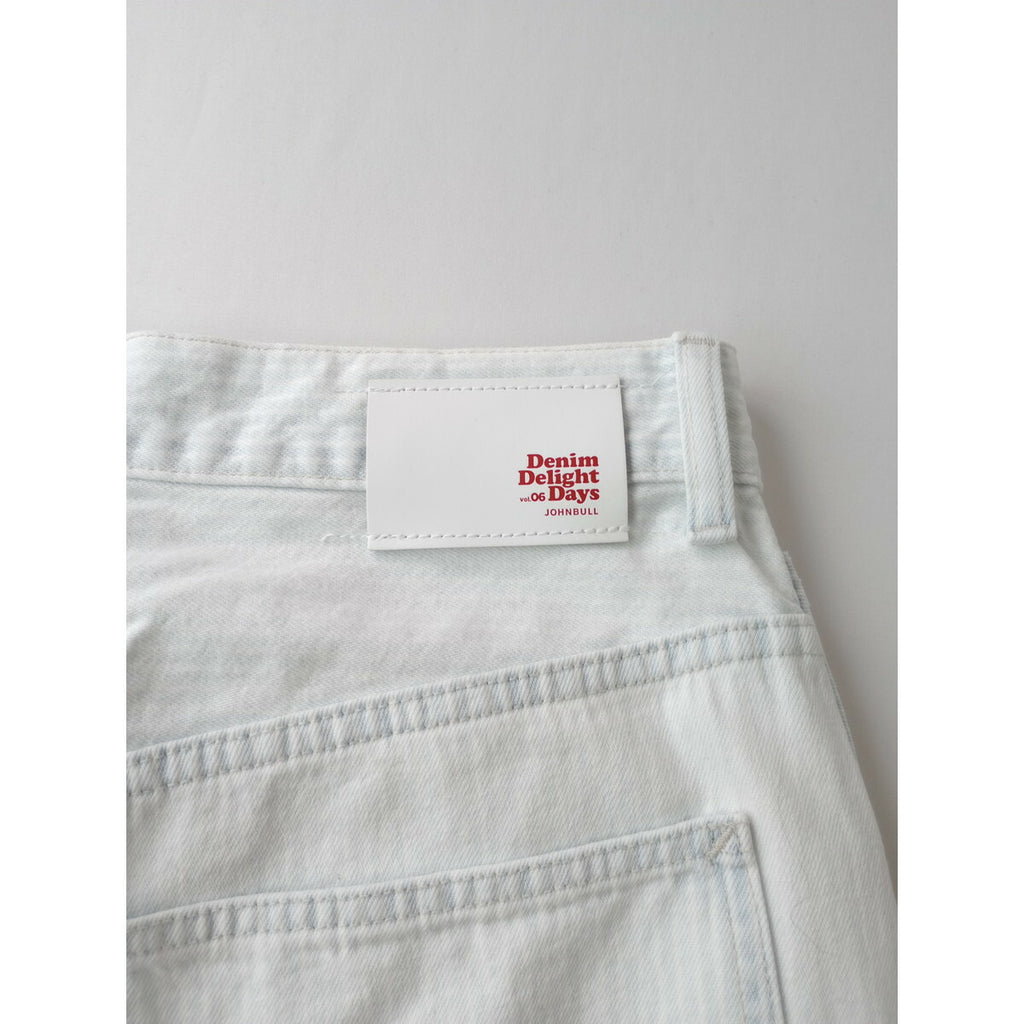 JOHNBULL ジョンブル 【DENIM DELIGHT DAYS】コットン 100％ デニム ストライプ ペインターパンツ ヴィンテージ加工 ライトブルー 白 28【中古】