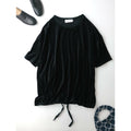 Veritecoeur ヴェリテクール ベロア イージーTEE トップス カットソー 黒 ブラック【中古】