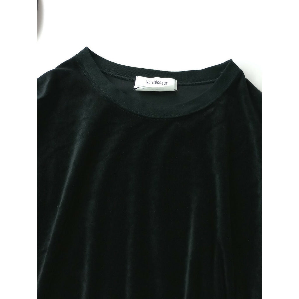 Veritecoeur ヴェリテクール ベロア イージーTEE トップス カットソー 黒 ブラック【中古】
