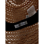 25SS KIJIMA TAKAYUKI キジマタカユキ STRAW HAT ラフィア ストロー ハット 麦わら帽子 ベージュ (AM＋3895)【中古】