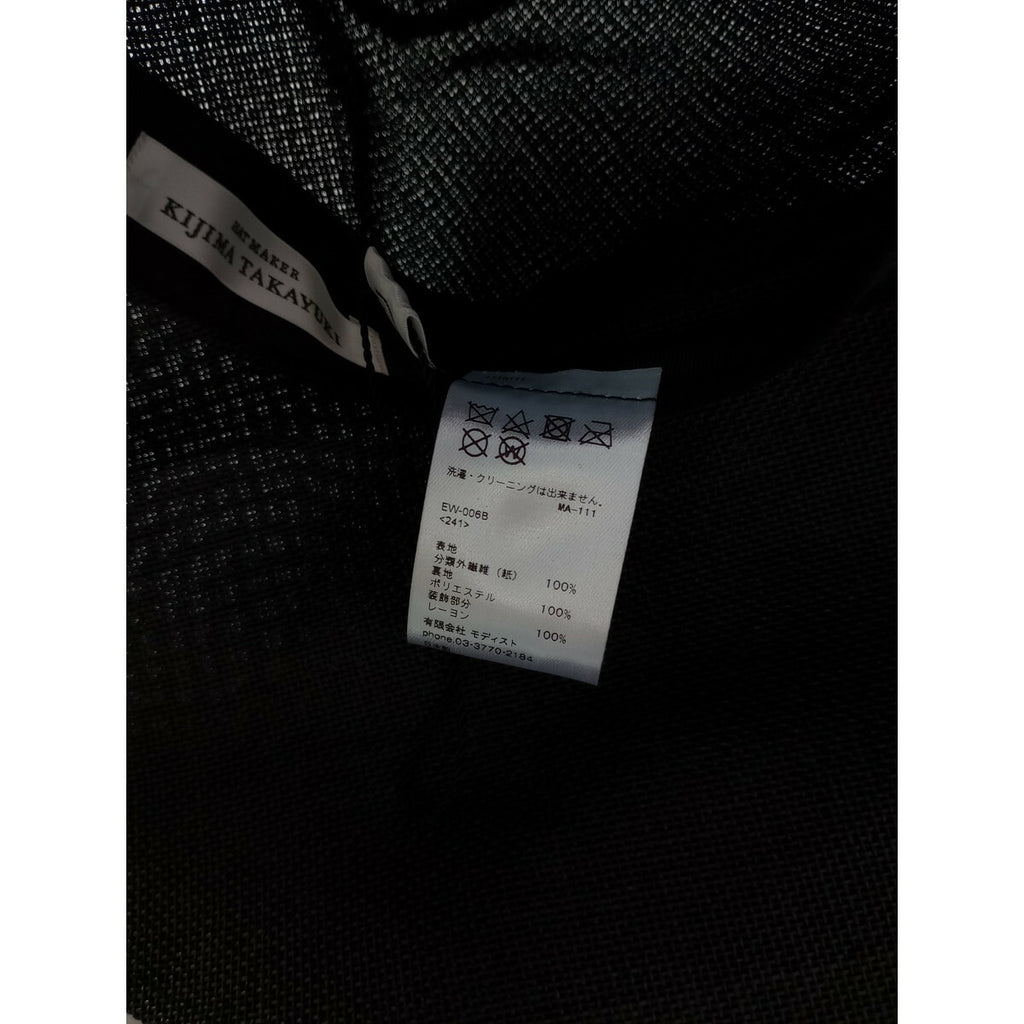 KIJIMA TAKAYUKI キジマタカユキ PAPER CLOTH SOFTHAT（WIDE）ペーパー クロス ソフト ハット 帽子 1 黒 ブラック【中古】