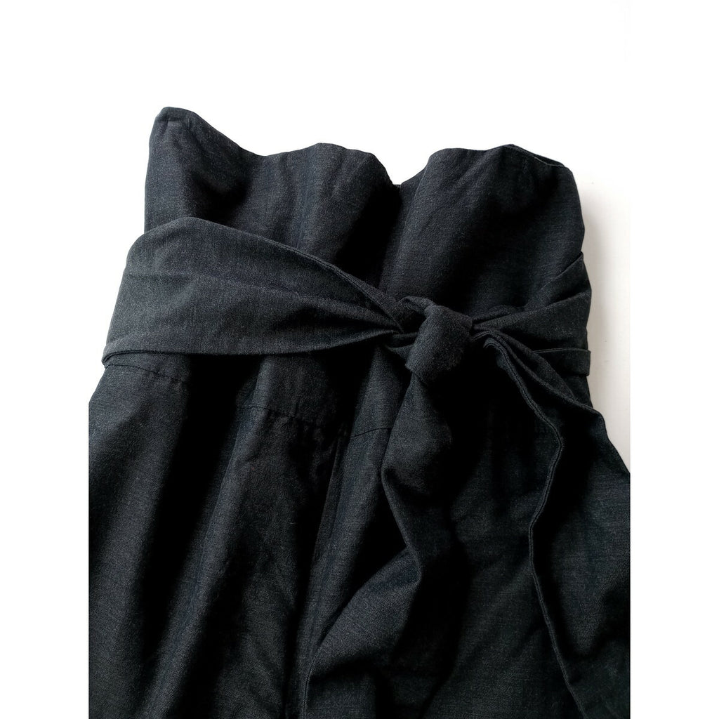 TOUJOURS トゥジュー コットン ウール タイ スタイル パンツ グレー F【中古】