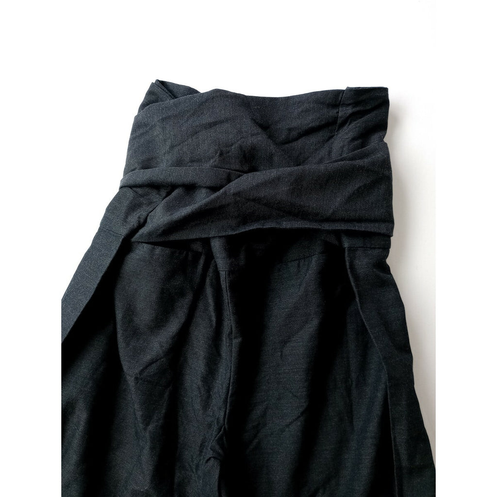 TOUJOURS トゥジュー コットン ウール タイ スタイル パンツ グレー F【中古】