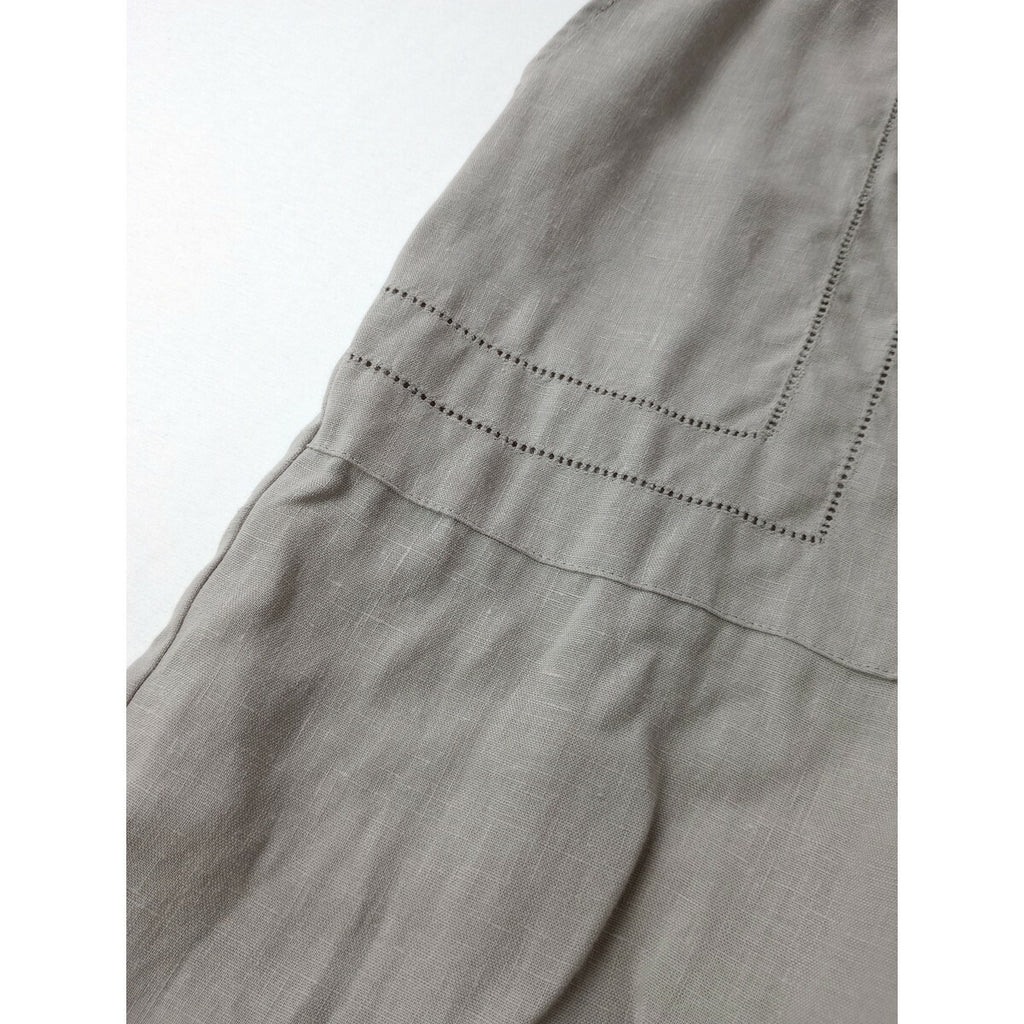 23SS GALERIE VIE ギャルリーヴィー フレンチ リネン イージー セミ ワイド パンツ グレー 32【中古】