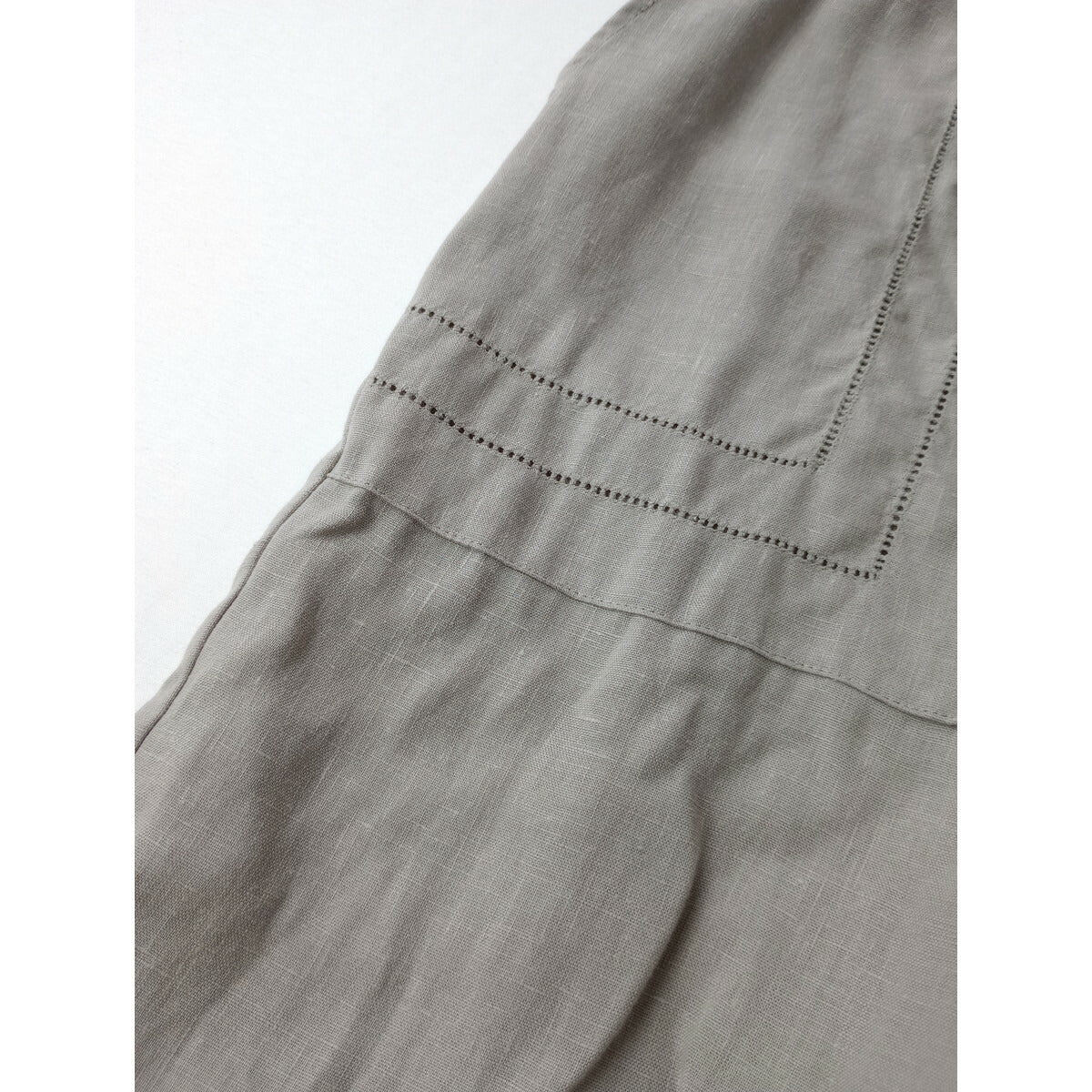 23SS GALERIE VIE ギャルリーヴィー フレンチ リネン イージー セミ ワイド パンツ グレー 32【中古】