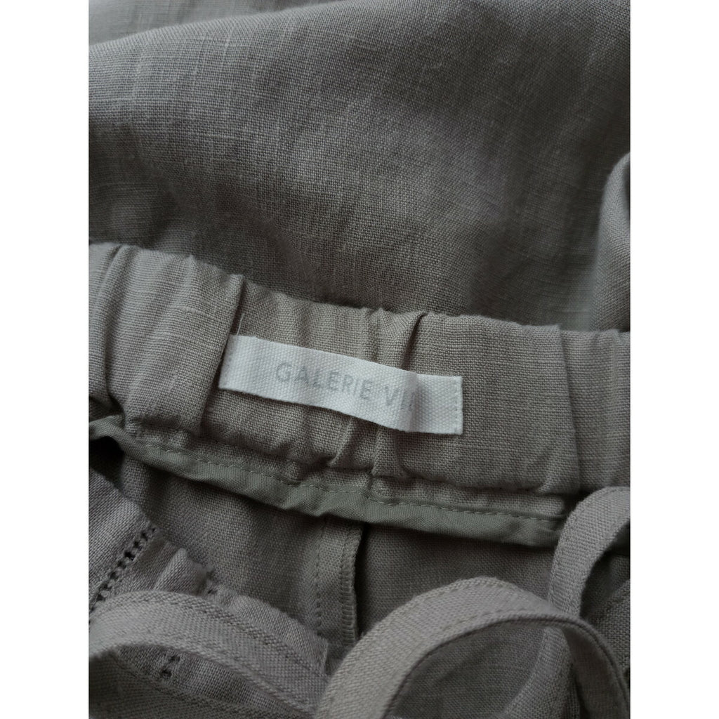 23SS GALERIE VIE ギャルリーヴィー フレンチ リネン イージー セミ ワイド パンツ グレー 32【中古】