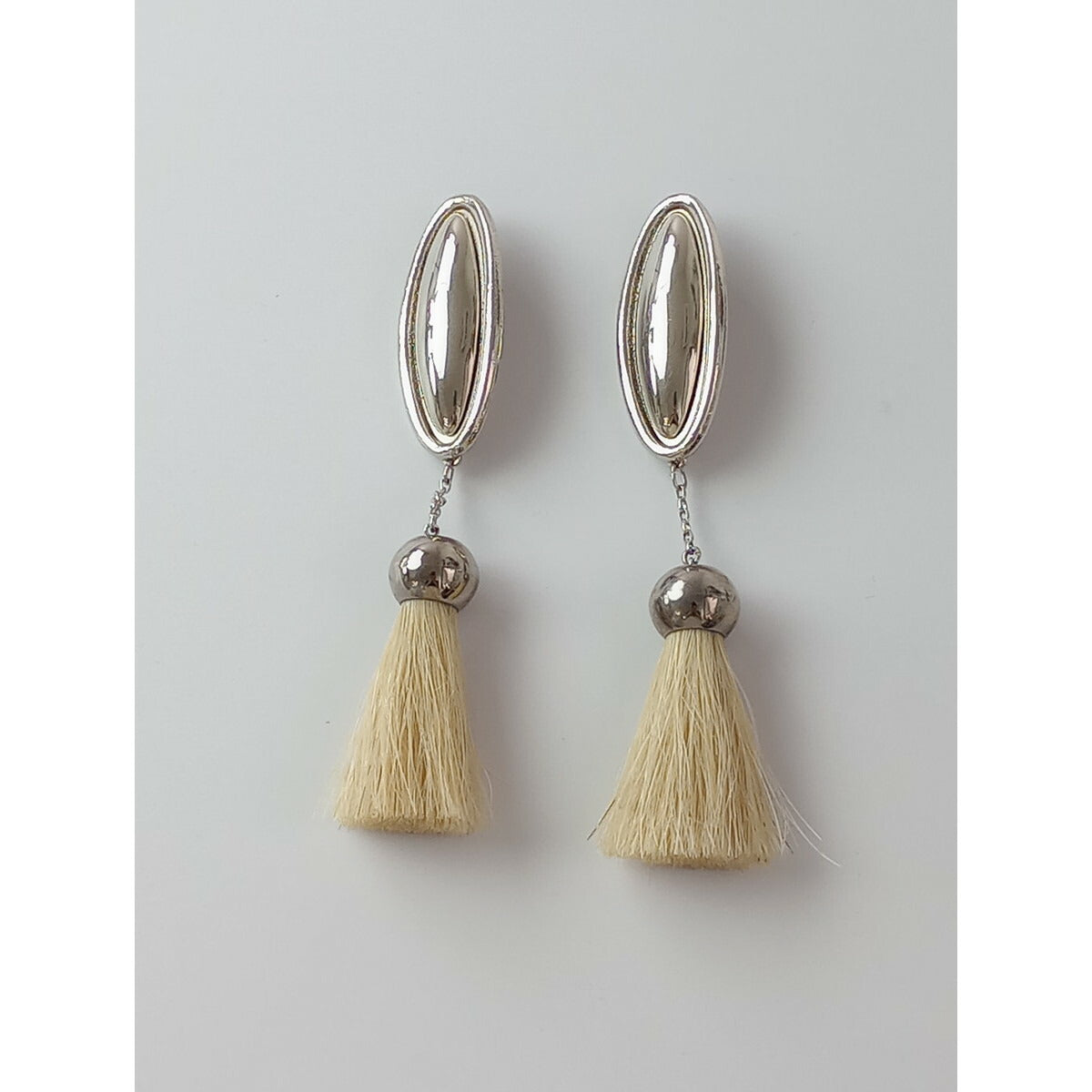 TOGA PULLA トーガ プルラ メタル ピース フリンジ イヤリング シルバー アクセサリー 【中古】
